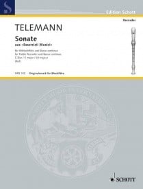 Telemann: Sonata in C for Treble Recorder published by Schott