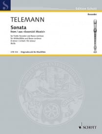 Telemann: Sonata in D minor for Treble Recorder published by Schott