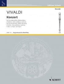 Vivaldi: Concerto in C Opus 44/11 RV443 for Treble Recorder published by Schott