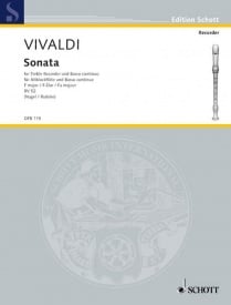 Vivaldi: Sonata in F RV 52  for Treble Recorder published by Schott