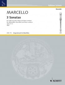 Marcello: 3 Sonatas Opus 2 for Treble Recorder published by Schott