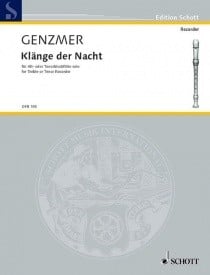 Genzmer: Klnge der Nacht for Treble or Tenor Recorder published by Schott