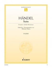 Handel: Suite in D minor for piano for Piano published by Schott