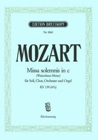 Mozart: Missa solemnis in C minor (K139) (Waisenhaus-Messe) published by Breitkopf - Vocal Score