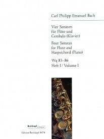 C P E Bach: 4 Sonatas Volume 1 for Flute published by Breitkopf