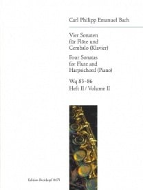 C P E Bach: 4 Sonatas Volume 2 for Flute published by Breitkopf