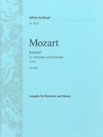 Mozart: Concerto in A KV622 for Clarinet in A published by Breitkopf
