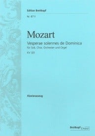 Mozart: Vesperae solennes de Dominica (K321) published by Breitkopf - Vocal Score