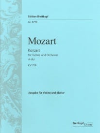 Mozart: Concerto in A No 5 KV219 for Violin published by Breitkopf