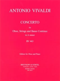 Vivaldi: Concerto in A minor RV463 for Oboe published by Breitkopf