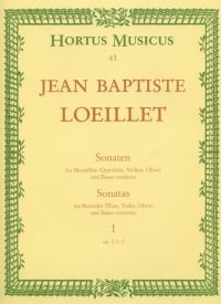Loeillet: Sonatas Opus 1/1-3 for Treble Recorder published by Hortus