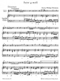 Telemann: Suite in G minor TWV 41: g4 for Oboe or Violin published by Barenreiter