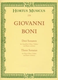 Boni: 3 Sonatas for Flute, Oboe or Violin published by Barenreiter