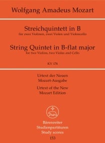 Mozart: String Quintet in Bb K174 (Study Score) published by Barenreiter