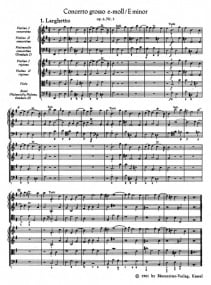 Handel: Concerto grosso Op.6/ 3 in E minor (Study Score) published by Barenreiter