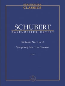 Schubert: Symphony No.1 in D (D. 82) (Study Score) published by Barenreiter