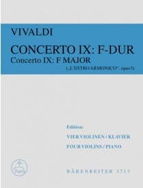 Vivaldi: Concerto for 4 Violins & Cello (RV567, F.IV:9, Opus 3/9) published by Barenreiter