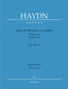 Haydn: Missa St Bernardi von Offida (Heilig-Messe) (HobXXII:10) published by Barenreiter Urtext - Vocal Score