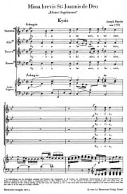 Haydn: Missa brevis St Joannis de Deo (Little Organ Mass) (HobXXII:7) published by Barenreiter Urtext - Vocal Score
