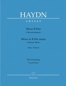 Haydn: Mass in B-flat (Theresien-Messe) (HobXXII:12) published by Barenreiter Urtext - Vocal Score