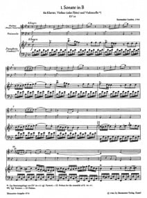 Mozart: Sonatas for Keyboard, Violin (Flute) and Cello K10-15 published by Barenreiter