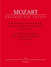 Mozart: Sonatas for Keyboard, Violin (Flute) and Cello K10-15 published by Barenreiter