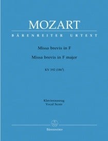 Mozart: Missa brevis in F (K192) published by Barenreiter Urtext - Vocal Score