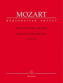 Mozart: String Duos K423 & K424 for Violin & Viola published by Barenreiter