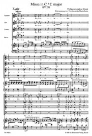 Mozart: Mass in C (K258) (Spaur-Messe) published by Barenreiter Urtext - Vocal Score