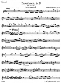 Mozart: 3 Divertmenti K.136-138 for String Quartet published by Barenreiter