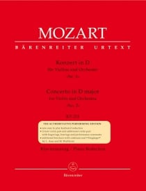 Mozart: Concerto No 2 in D KV211 for Violin published by Barenreiter