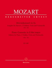Mozart: Concerto for Piano No.14 in Eb major (K.449) arranged for Piano Quintet published by Barenreiter