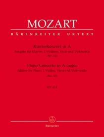 Mozart: Concerto for Piano No.12 in A (K.414) arranged for Piano Quintet published by Barenreiter