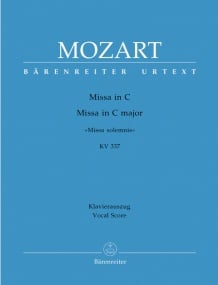 Mozart: Missa solemnis in C (K337) published by Barenreiter Urtext - Vocal Score