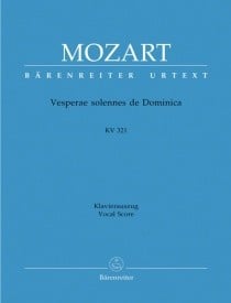 Mozart: Vesperae solennes de Dominica (K321) published by Barenreiter Urtext - Vocal Score