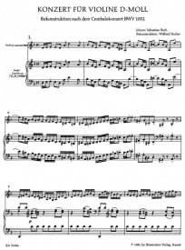 Bach: Concerto in D Minor BWV1052 for Violin published by Barenreiter