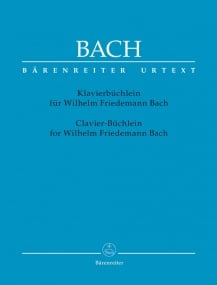 Bach: Notebook for Wilhelm Friedemann for Piano published by Barenreiter