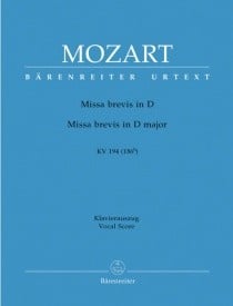 Mozart: Missa brevis in D (K194) published by Barenreiter Urtext - Vocal Score