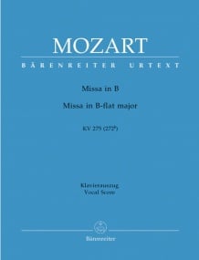 Mozart: Missa brevis in B-flat (K275) published by Barenreiter Urtext - Vocal Score