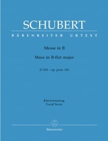 Schubert: Mass in B-flat Op post 141 (D324) published by Barenreiter Urtext - Vocal Score