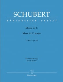 Schubert: Mass in C, Op48 (D452) published by Barenreiter Urtext - Vocal Score