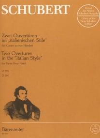 Schubert: 2 Overtures in the Italian Style D592 D597 for Piano Duet published by Barenreiter