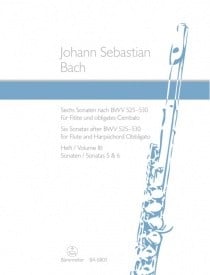 Bach: 6 Sonatas Volume 3 for Flute published by Barenreiter