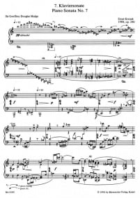 Krenek: Piano Sonata No.7 Opus 240 (1988) published by Barenreiter