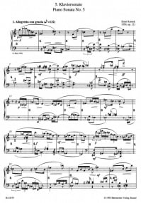 Krenek: Piano Sonata No.5 Opus 121 (1950) published by Barenreiter