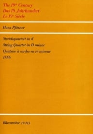 Pfitzner: String Quartet in D minor (1886) published by Barenreiter