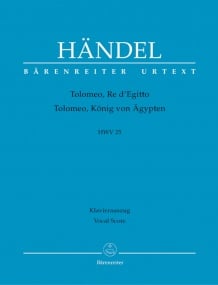 Handel: Tolomeo, Re di Egitto (HWV 25) published by Barenreiter Urtext - Vocal Score