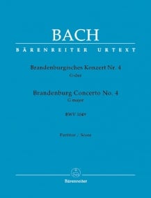Bach: Brandenburg Concerto No. 4 in G major BWV1049 published by Barenreiter - Full Score