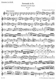 Mozart: Serenade No.11 in Eb for sextet K.375 published by Barenreiter