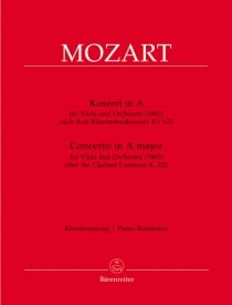 Mozart: Concerto in A K622 for Viola published by Barenreiter